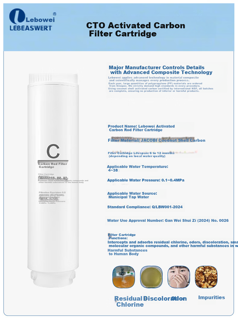 Lebeaswert Compatible Casarte Water Purifier Filter Cartridge Yunzun Series CRO500/600/800-Q3PBU1, CRO600/800-Q5HBU1/Q3HBU1 PPC Composite Filter Cartridge 4