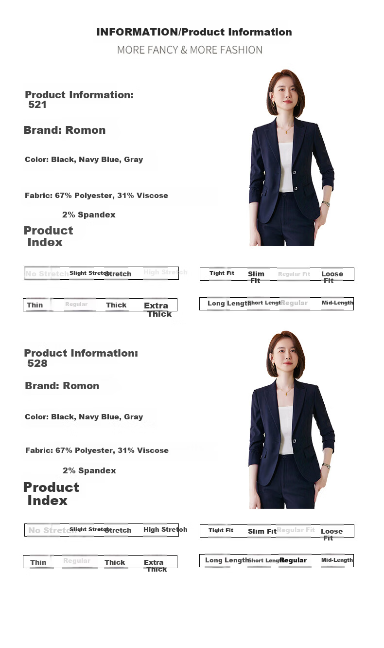 ROMON Women's Blazer Suit Professional Business Workwear Casual Korean Style High-End Jacket 9