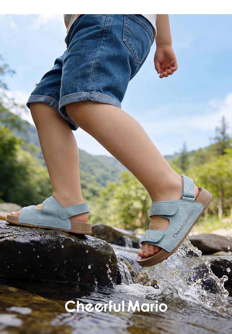 Cheerful Mario 2026 Summer New Girls' Sandals Kids Boys Soft Sole Breathable Outdoor Children Big Kids Beach Shoes 19