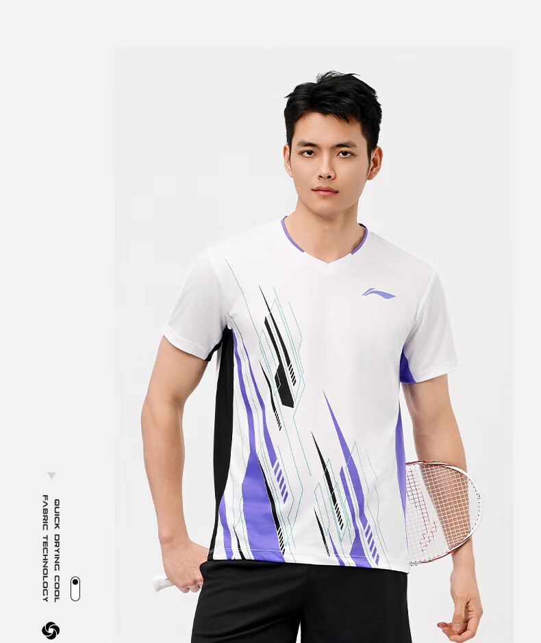 LI-NING Badminton Shirt Unisex Provincial Team Series Short Sleeve Competition Jersey T-Shirt Sportswear Black S 3