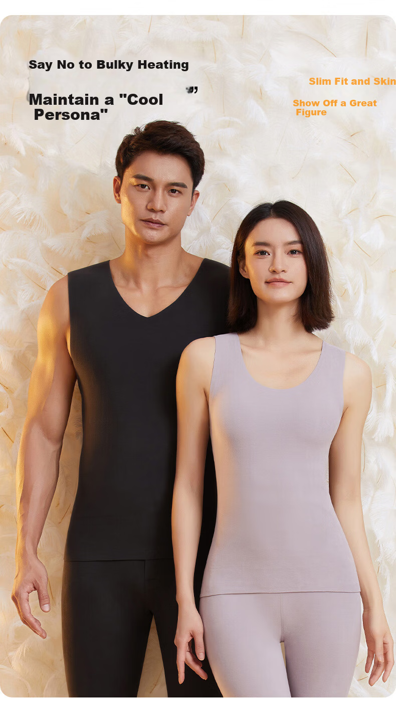 Langsha Men's Thermal Vest 90% White Duck Down Filled 10A Antibacterial Camellia Oil Cold-Resistant Heating Base Layer Winter Vest 17
