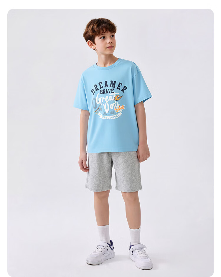 Balabala Boys' Short Sleeve Set Kids' Two-Piece Quick-Dry Comfortable T-Shirt and Pants 2026 New Summer Collection 19