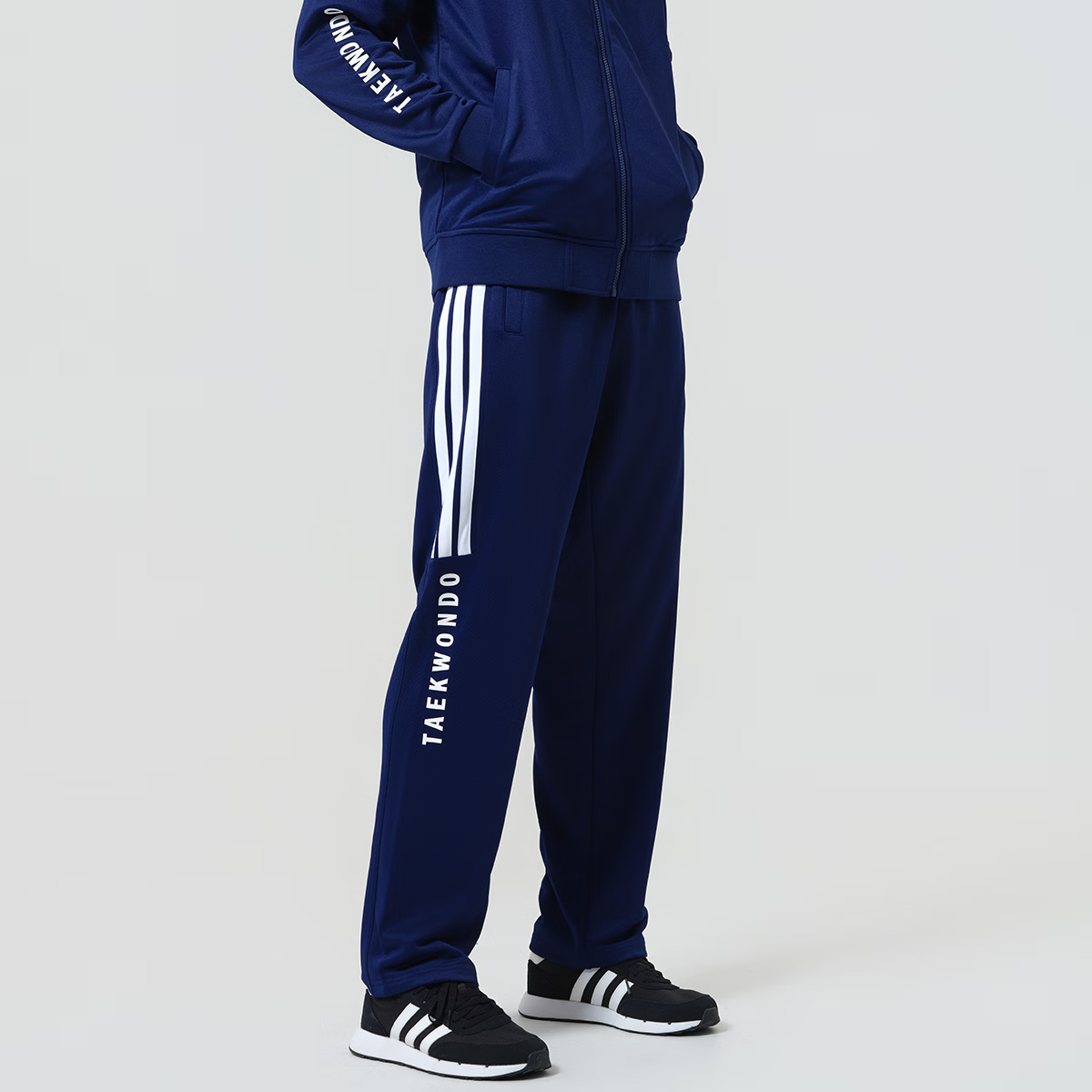 Adidas 2026 New Straight-Leg Sports Pants Loose Fit Slimming Commuter Casual Trousers 3XL Blue White