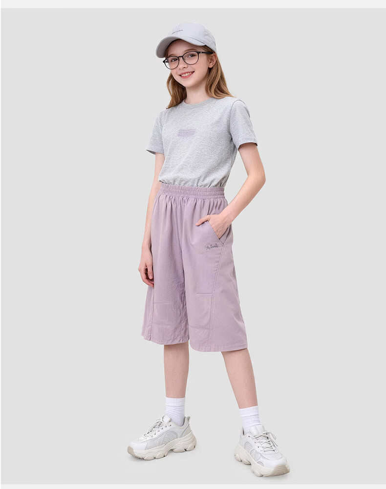 Disney Girls Summer Thin New Children's Five-Point Pants Big Kids Teen Casual Shorts 10136 Heather Gray 130 8