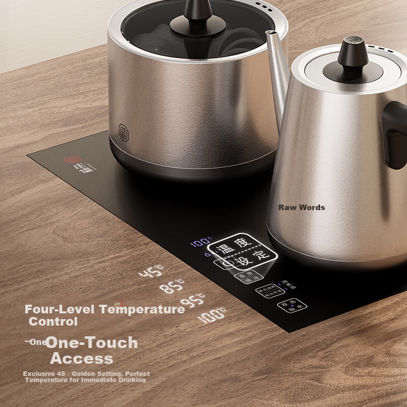 Zhuangxin Titanium Silver Temperature-Controlled Kettle Embedded Tea Table Integrated Fully Automatic Bottom Water Supply Multi-Stage Temperature Control Electric Kettle