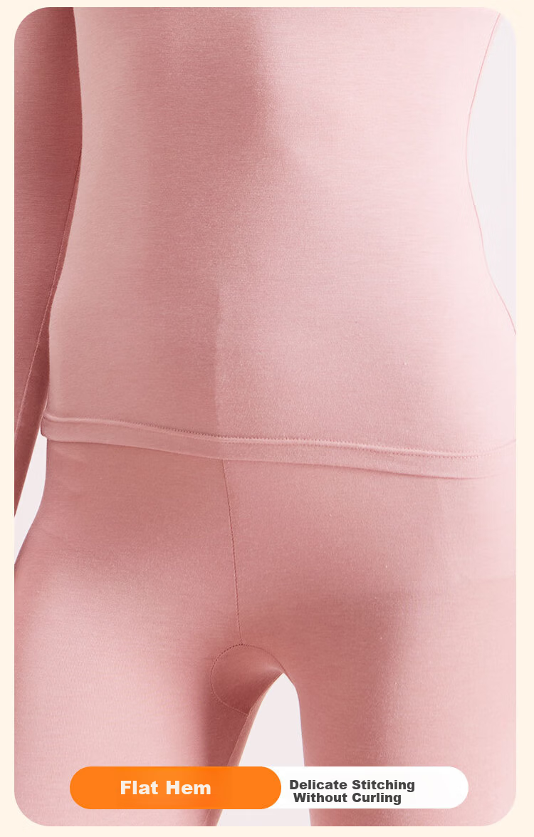 COVER ORANGE Women's Thermal Underwear Modal 7A Antibacterial High Elastic Slim Fit Skin-Friendly Seamless Base Layer Set 15