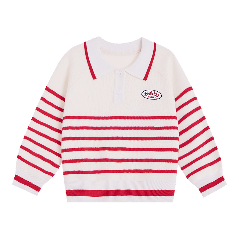 BOBDOG Kids Cardigan Sweater Autumn Winter New Warm Round Neck Knitwear Boys Girls Versatile Base Layer Knit Shirt