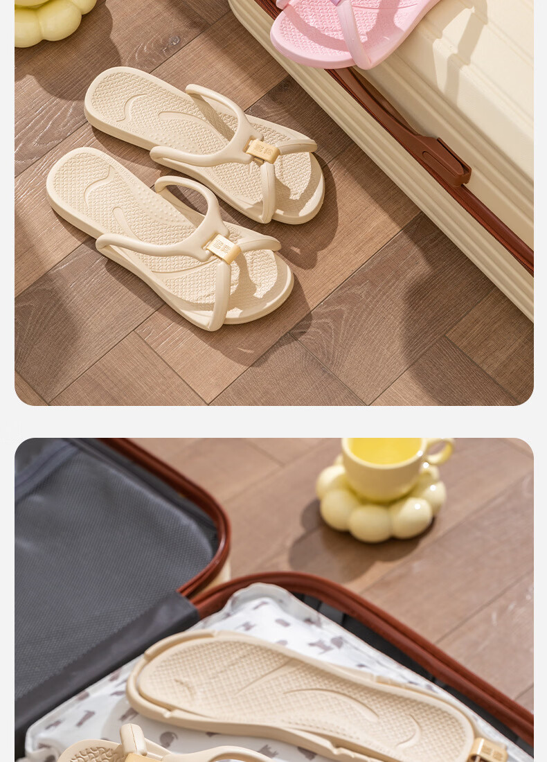 Ganmai Travel Foldable Slippers Unisex Business Trip Essential Hotel Non-Slip Portable Sandals Khaki Size 37-38 14