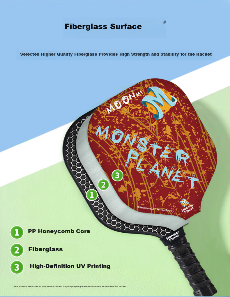 Monsterplanet Kids Pickleball Paddle Set Indoor Outdoor Fitness Sport 3