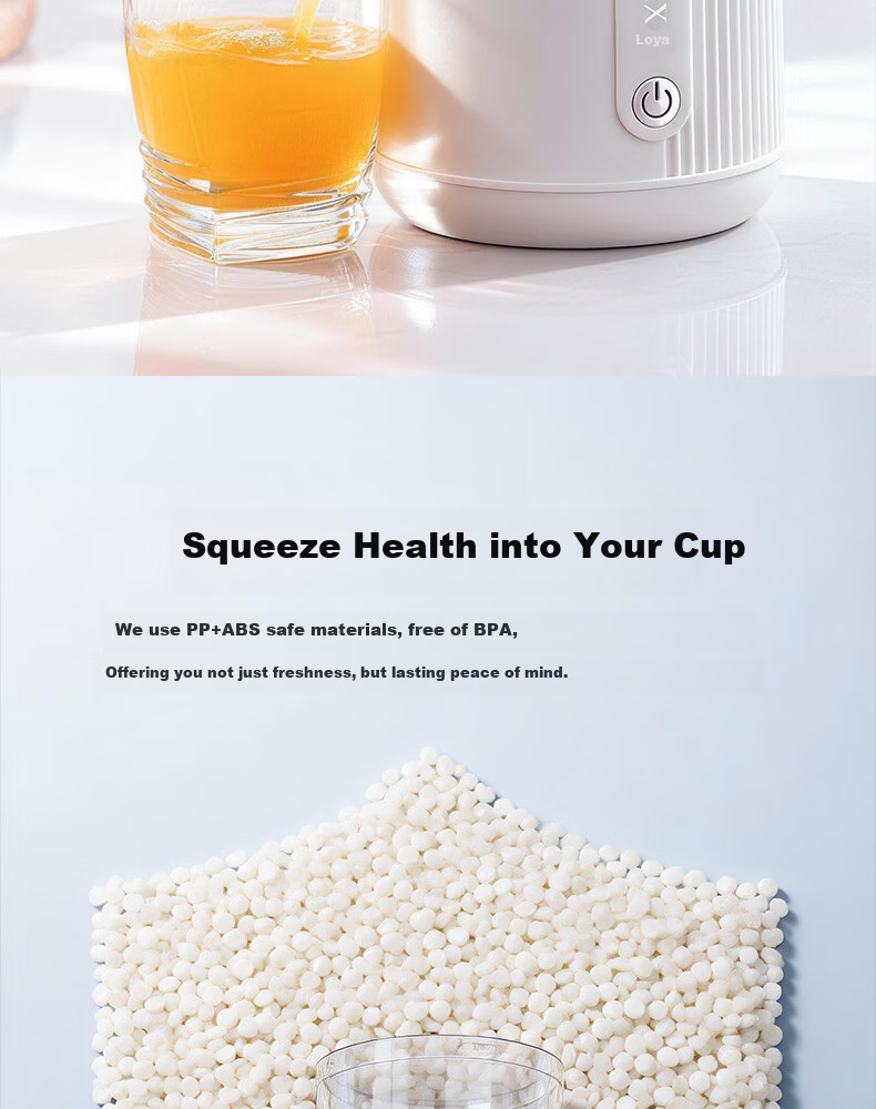 Loya Juicer Pulp Separation Fully Automatic Small Household Juicer Electric Orange Juicer Portable Wireless No-Filter Press Juicer White (Double Screw Press) 16