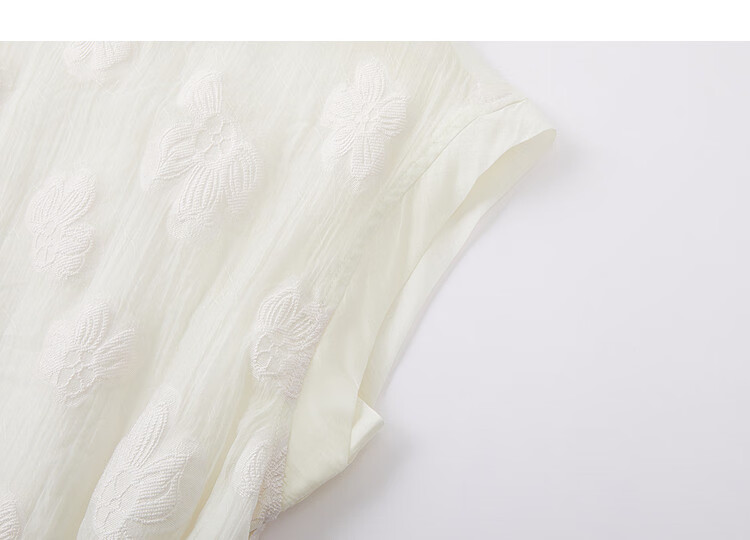Demana Summer Elegant Floral Texture Tassel Waist Tie Loose Slim Shirt with Lyocell Hem Splicing for Women Premium 9