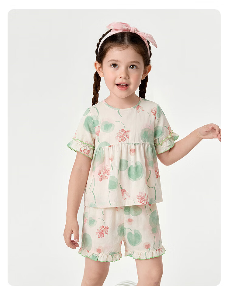 Balabala Baby Summer Pajama Set Air-Conditioned Clothing Anti-Cold Children's Homewear Lightweight Cool Comfortable 25