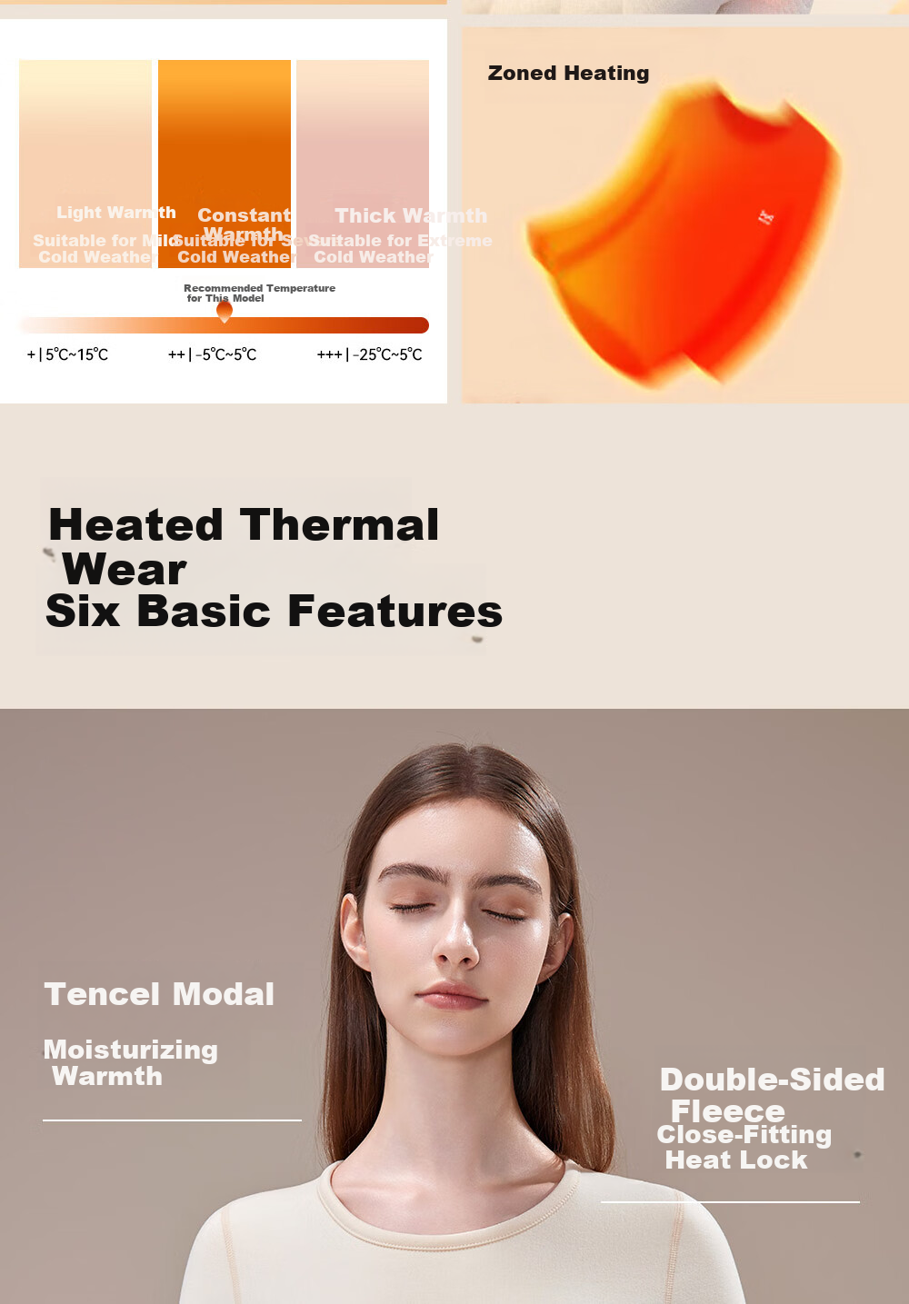 Urban Beauty [Tencel Modal] Thermal Underwear Set for Women Autumn Top and Bottoms, German Velvet Heat Retaining, Fleece Lined, Thickened Autumn Winter New Arrival 3
