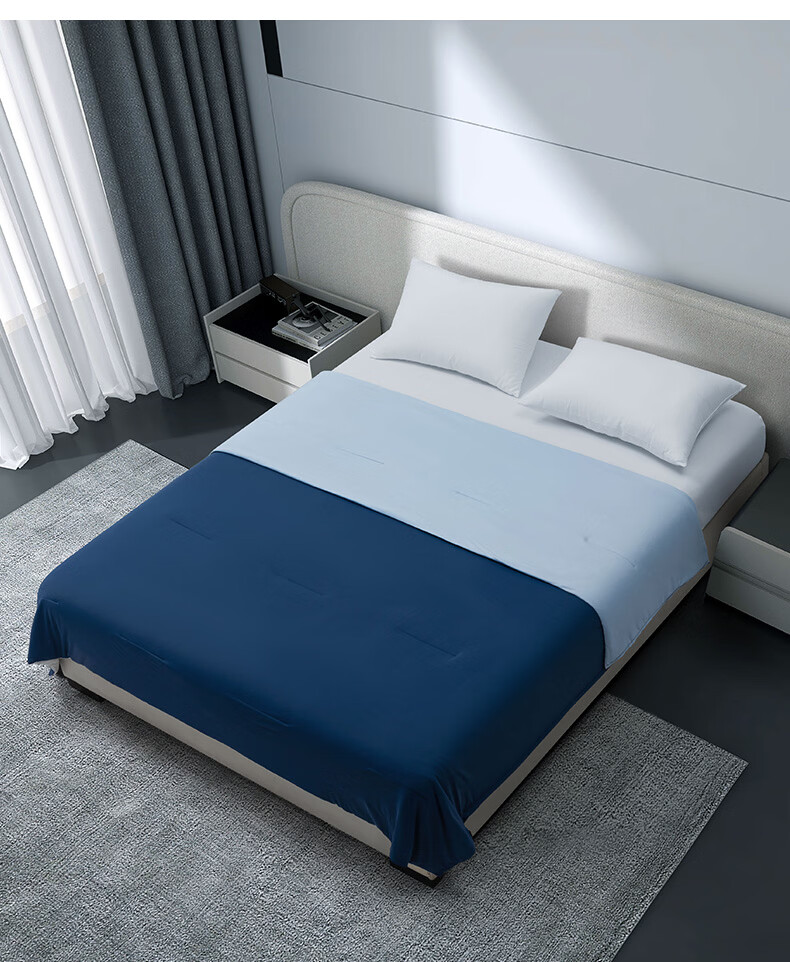 Hilton Summer Cooling Quilt Deep Sleep Cooling Core A-Class Antibacterial Washable Air Conditioning Quilt Deep Blue 200*230cm 3