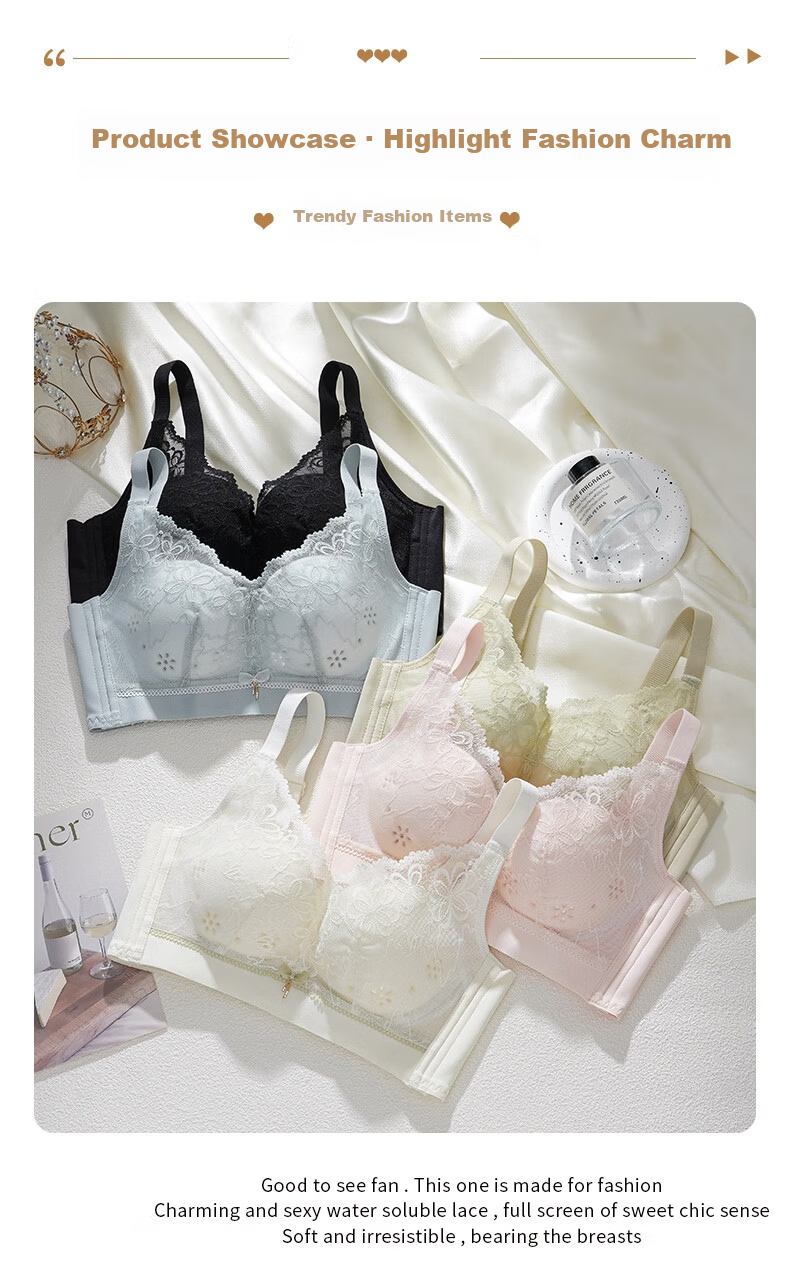 Mankejiao Wireless Push-Up Bra for Women, Minimizes Large Bust, Gathers Small Bust, Side Support, Anti-Sagging, Adjustable, Magnetic-Free, Lifting Bra 17