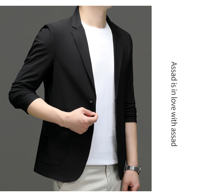 Pierre Cardin Father's Day Gift Sun Protection Suit Men's Ice Silk Seamless UV-Resistant High-End Business Blazer Gray-Green M 14