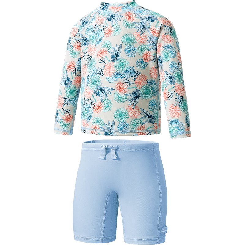 Kocotree KK Tree Kids UV Protection Long Sleeve Boys and Girls Two-Piece Swimsuit Fashion Collaboration Edition