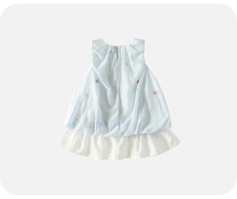 VOONLIE Girls Summer Dress Sleeveless Princess Embroidered Vest Dress for Baby Girls 9
