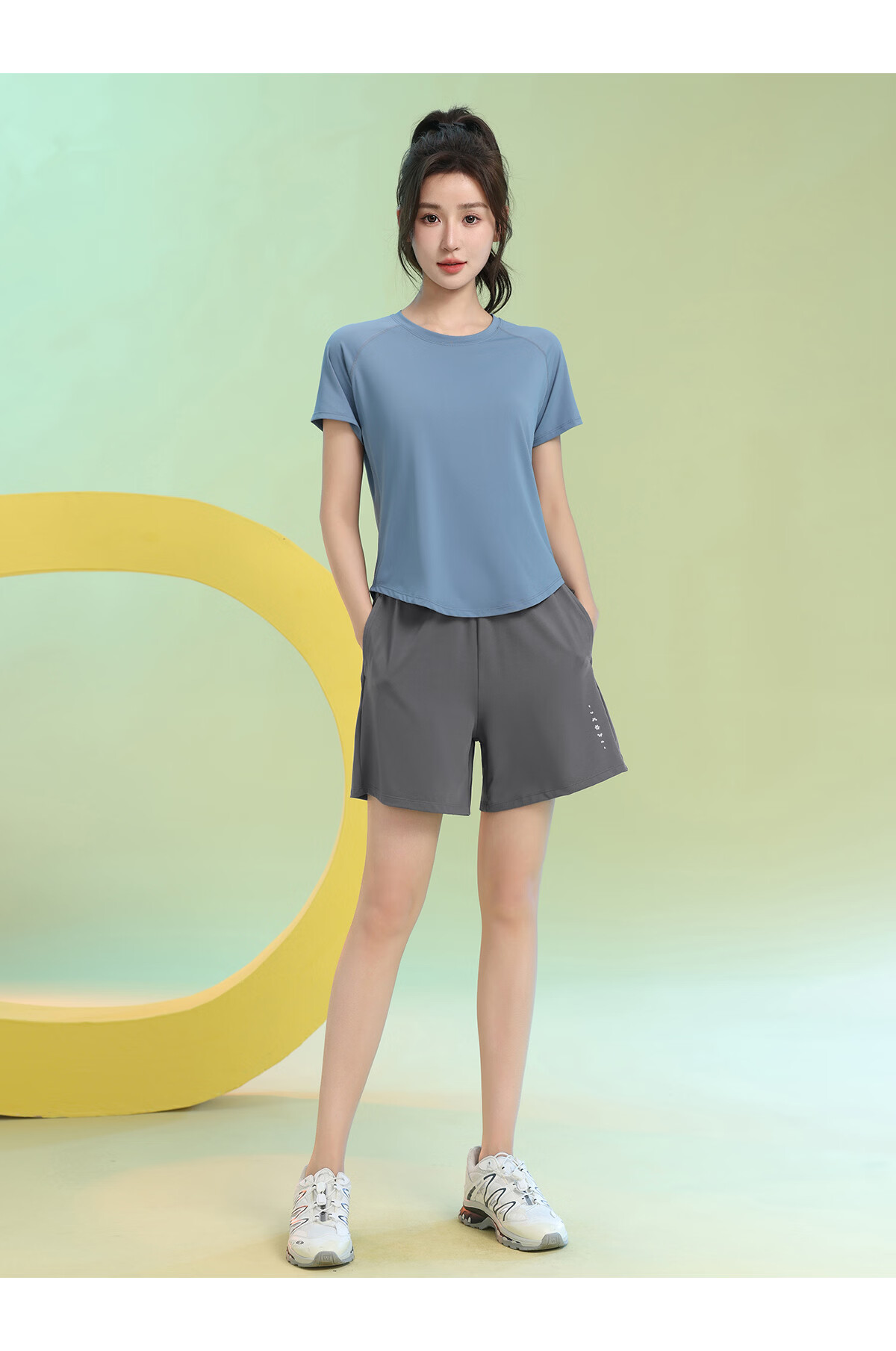 Baisirong Professional Women's Badminton Two-Piece Set Summer Short Sleeve Quick-Dry Slim Outdoor Fitness Running Sportswear 20