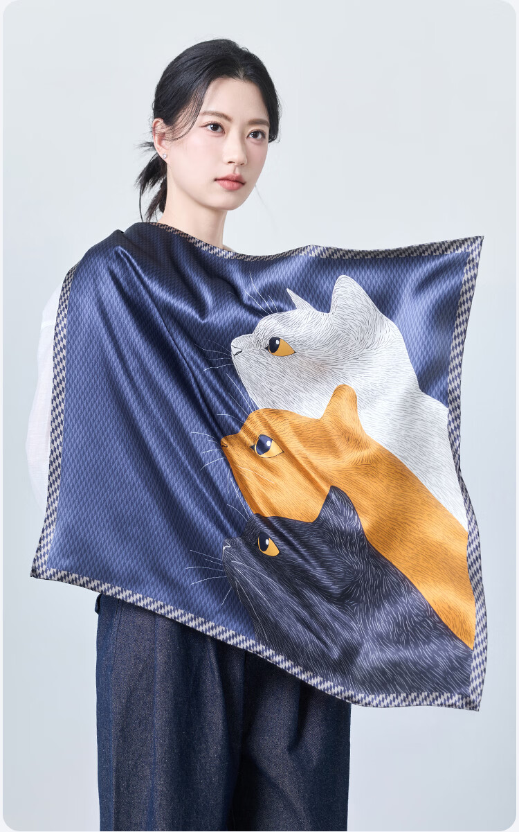 JIUMU 100% Mulberry Silk Scarf, Square Shawl for Women, Valentine's Day Gift for Girls, Birthday Present in Gift Box 3