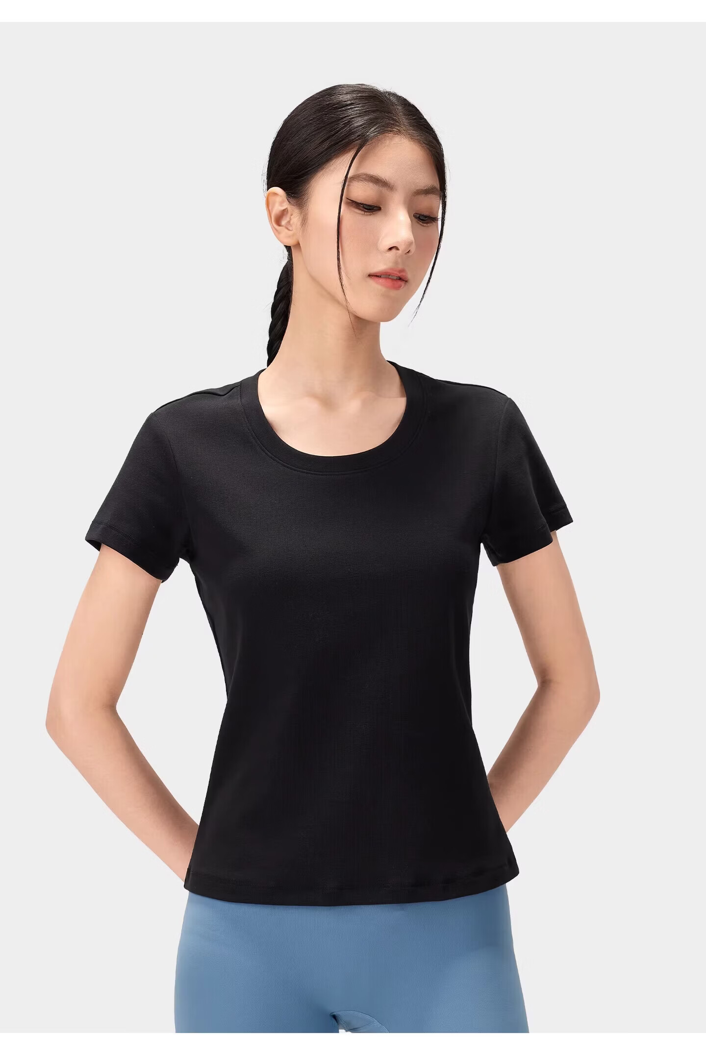 CAMEL Outdoor Casual Women's Shoulder T-Shirt 26 Spring Summer Breathable Stretch Slim Cotton Sports Tee K092 41