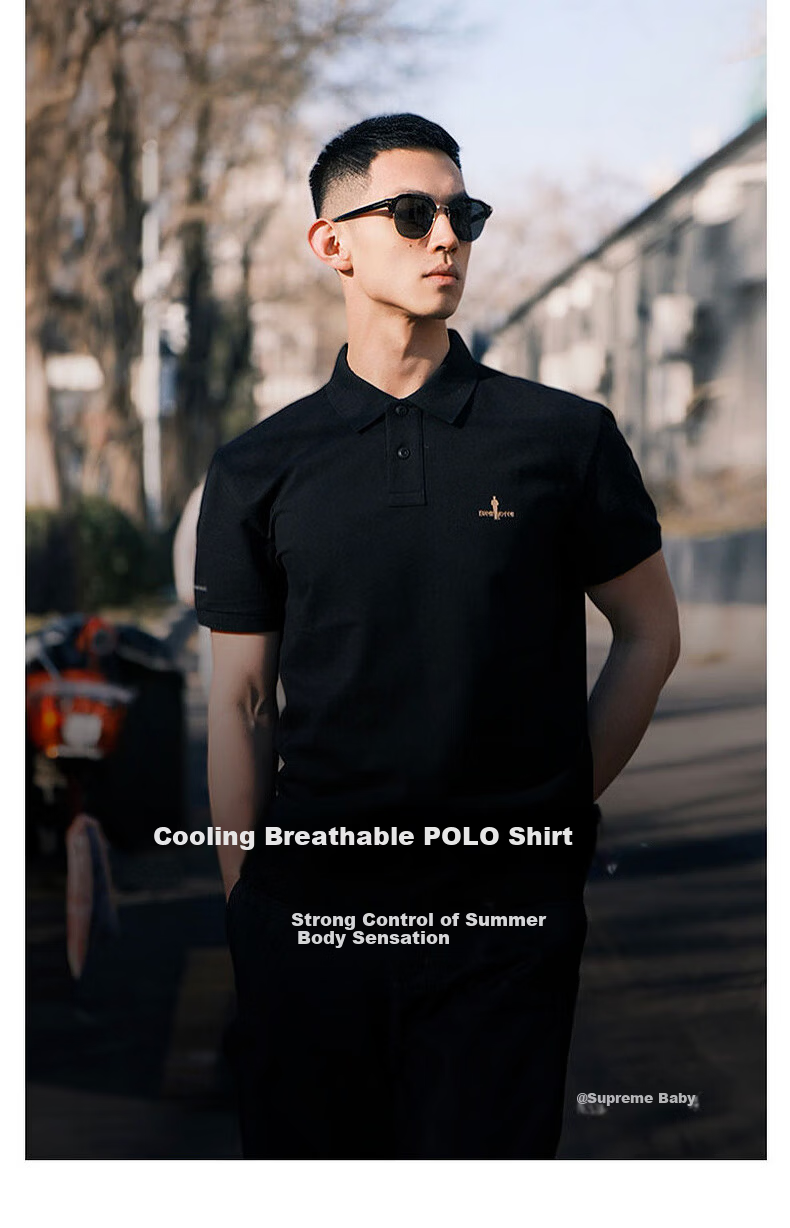 Biyinlefen Antibacterial Cooling Spring Summer Men's Casual Business Multi-Color Skin-Friendly Short Sleeve Polo Shirt 5