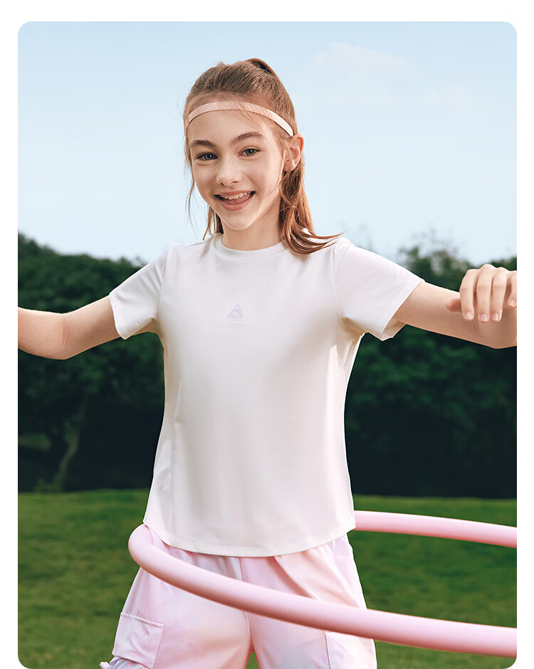 Balabala Girls' Short Sleeve T-Shirt 2026 Summer New Kids' Skin-Friendly Comfortable Quick-Dry Outdoor Base Layer Top 27