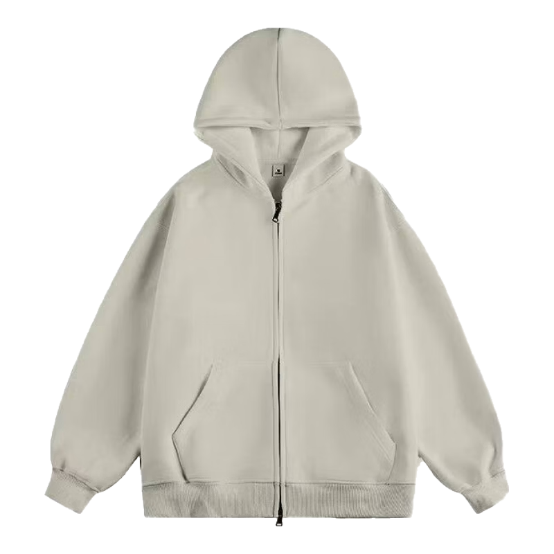 ICH MODE Women's American Style Hoodie Jacket 2026 Spring Autumn New Loose Fit Zip-up Lazy Long Sleeve Top Gray Green M