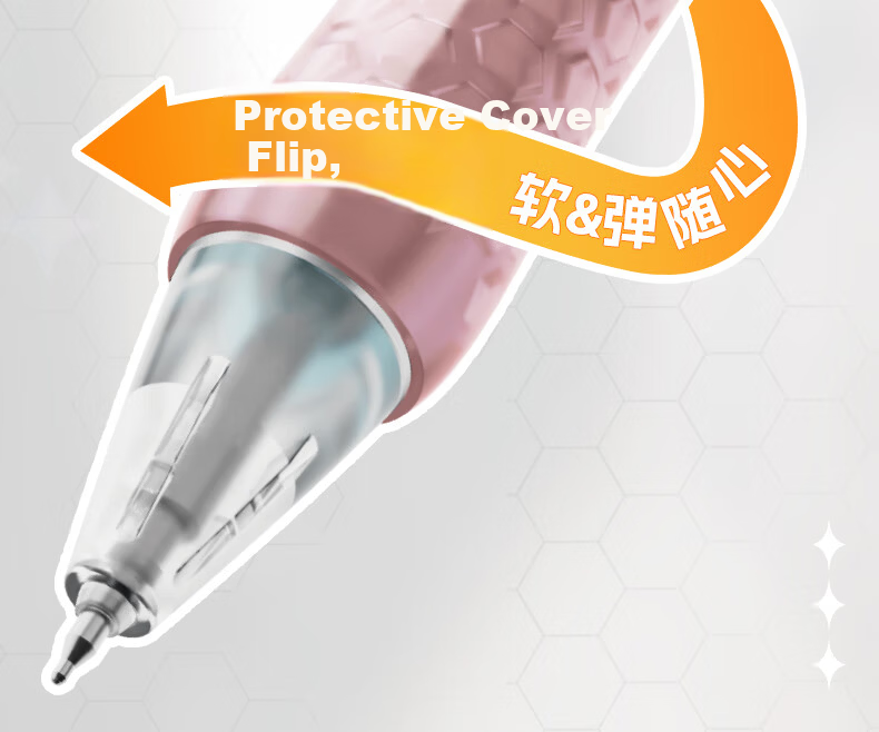 M&G Stationery Retractable Erasable Gel Pen Crystal Blue 0.5mm ST Tip Finger Guard Honeycomb Grip Anti-Slip Pen Grip for Elementary Students Handwriting Practice 2 Pieces Random AKPJ8605B2-ZZ 6