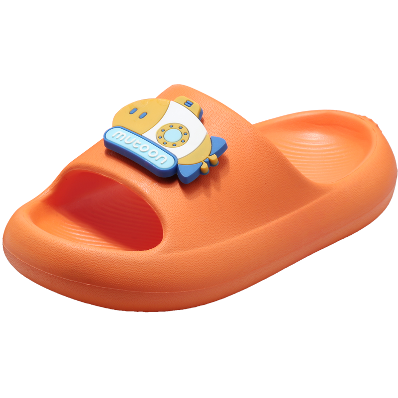 Mutong Kids Summer Cartoon Bathroom Slippers Boys Girls Soft Sole Indoor Lightweight Trendy Sandals Size 26 Orange 200
