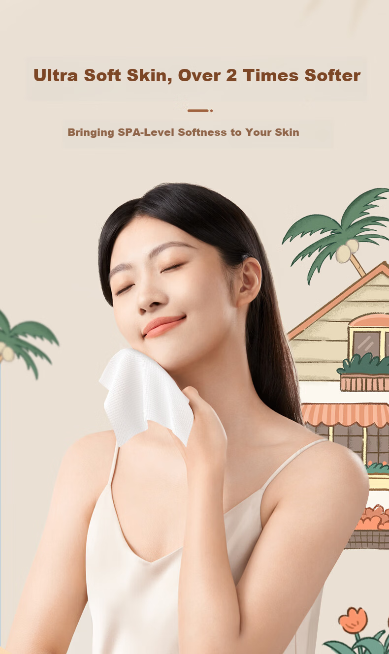Xinxiangyin Facial Wipes 12 Packs Disposable 90g High GSM Face Towels Portable Travel Dual-Use Wet and Dry 5