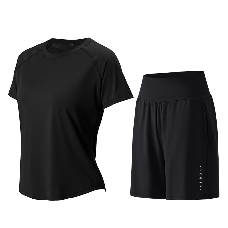 Baisirong Professional Outdoor Marathon Running Sports Set for Women Loose Short Sleeve Summer New Fitness Pilates Yoga Wear