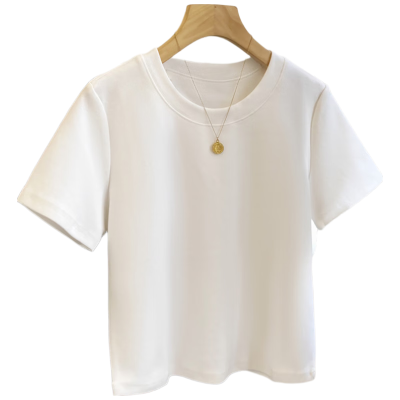 Urban Beauty 100% Cotton Women's Basic T-Shirt, Stylish Pure Cotton Short Sleeve Top for Summer, Suitable for Layering or Wearing Alone, Petite Fit