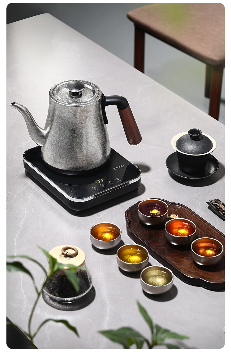 Biooner Pure Titanium Fully Automatic Water Filling Electric Kettle Tea Table Water Boiler Tea Brewing Integrated Tea Table Kettle Electric Tea Stove RY-D10 10