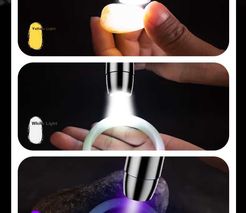 AUX Jade Identification Flashlight Strong Light Cat Ringworm Detection Jewelry Jadeite Professional 365nm UV Lamp for Collectibles 10