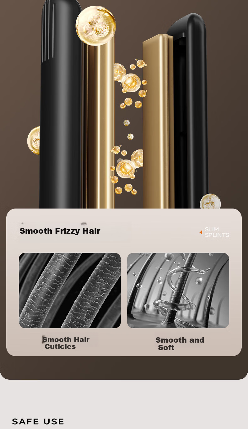 AUX Men's Volumizing Hair Straightener and Curler 13mm Dual-Use Negative Ion Flat Iron for Short Hair, Heat Protection Curling Iron, Boyfriend Gift 9