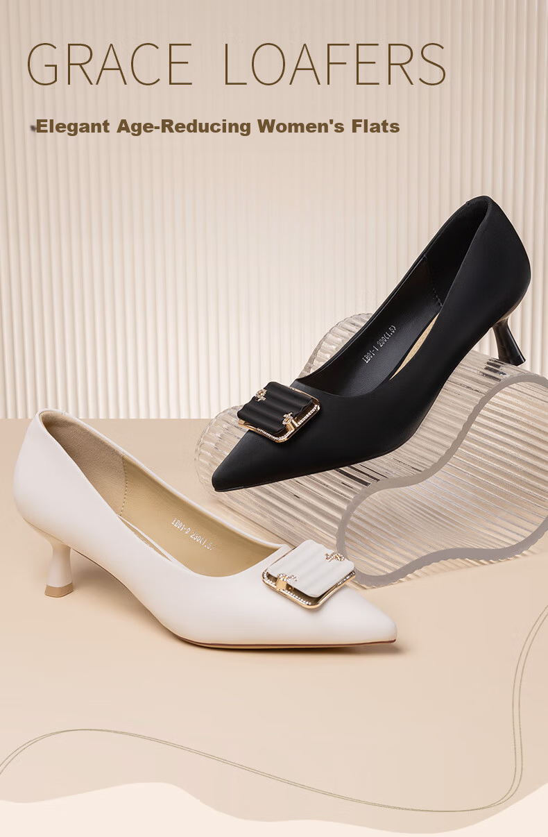 LAORENTOU Women's Professional Work Leather Shoes, Chunky Heel Pointed Toe High Heels, Comfortable Women's Shoes LB91 Beige Size 35 1