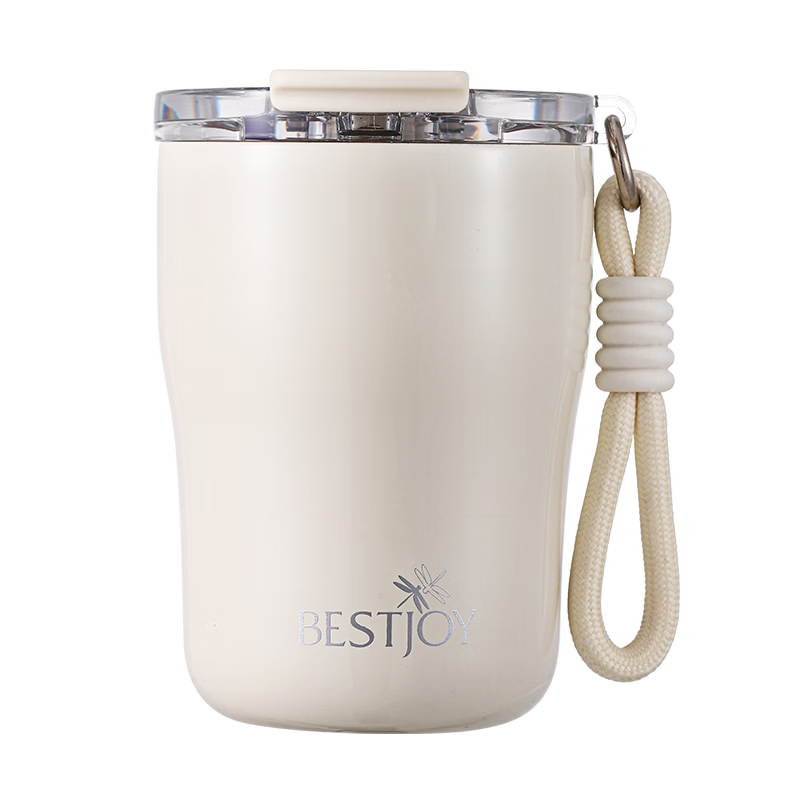 FUGURNG BESTJOY Coffee Mug Insulated Cup 316L Stainless Steel Office Direct Drinking Travel Cup White 350ml