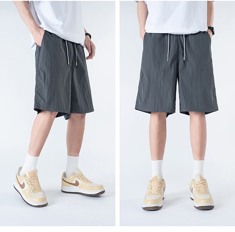 GLM Men's Summer Loose Comfortable Shorts, Wearable Outside, Five-Point Chinese Style Basketball Running Pants 12
