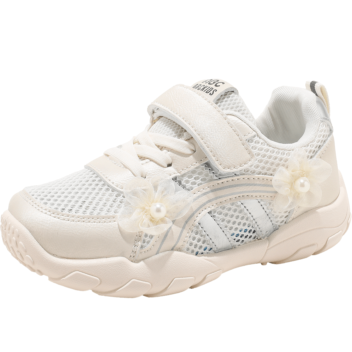ABC KIDS Children's Running Shoes 2026 Summer New Breathable Mesh Sports Shoes for Older Kids Beige Size 29