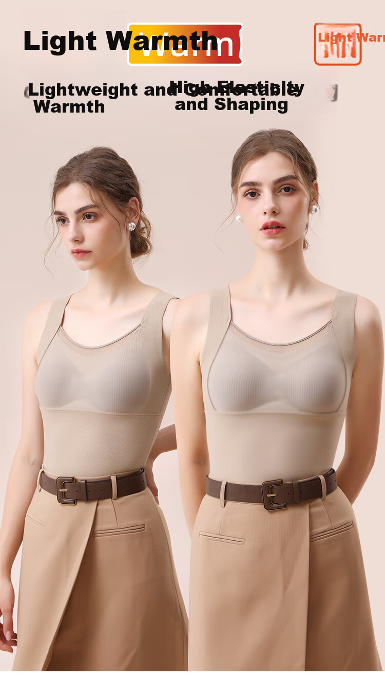 MiiOW Lace Women's Thermal Vest with Chest Pad Mulberry Silk Camisole Bra-Free Integrated Outerwear Base Top 1