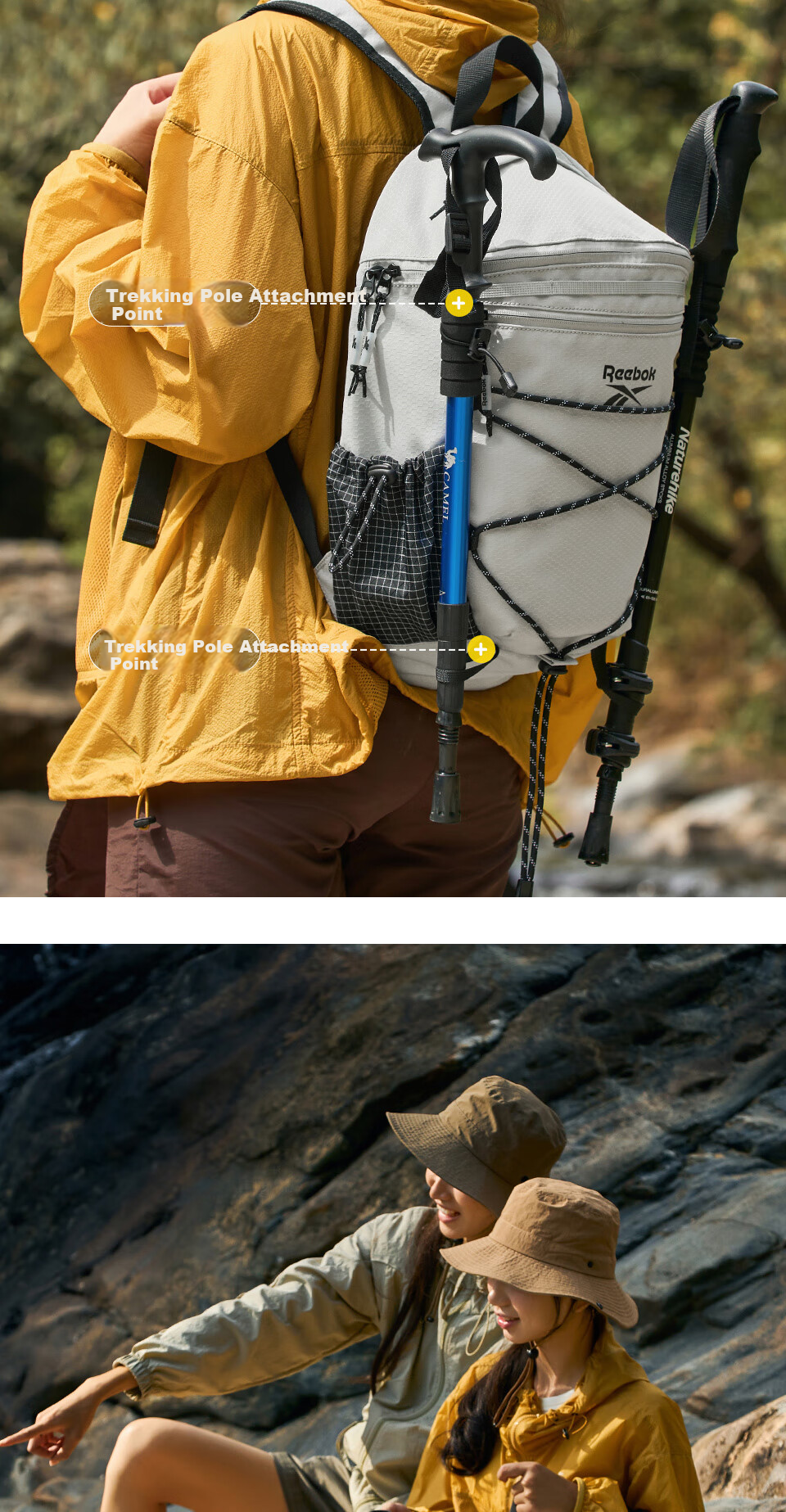 Reebok Lightweight Sports Men's Backpack Outdoor Travel Hiking Mountaineering Water-Resistant Mountain Bag for Women 9