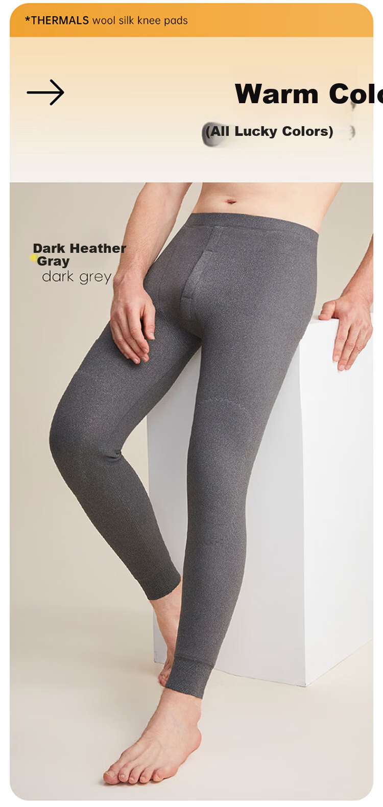 Bingxue Kapok Men's Thin Cotton Antibacterial Mite-Resistant Wool Silk Knee Support Thermal Cotton Long Johns for Autumn and Winter 13