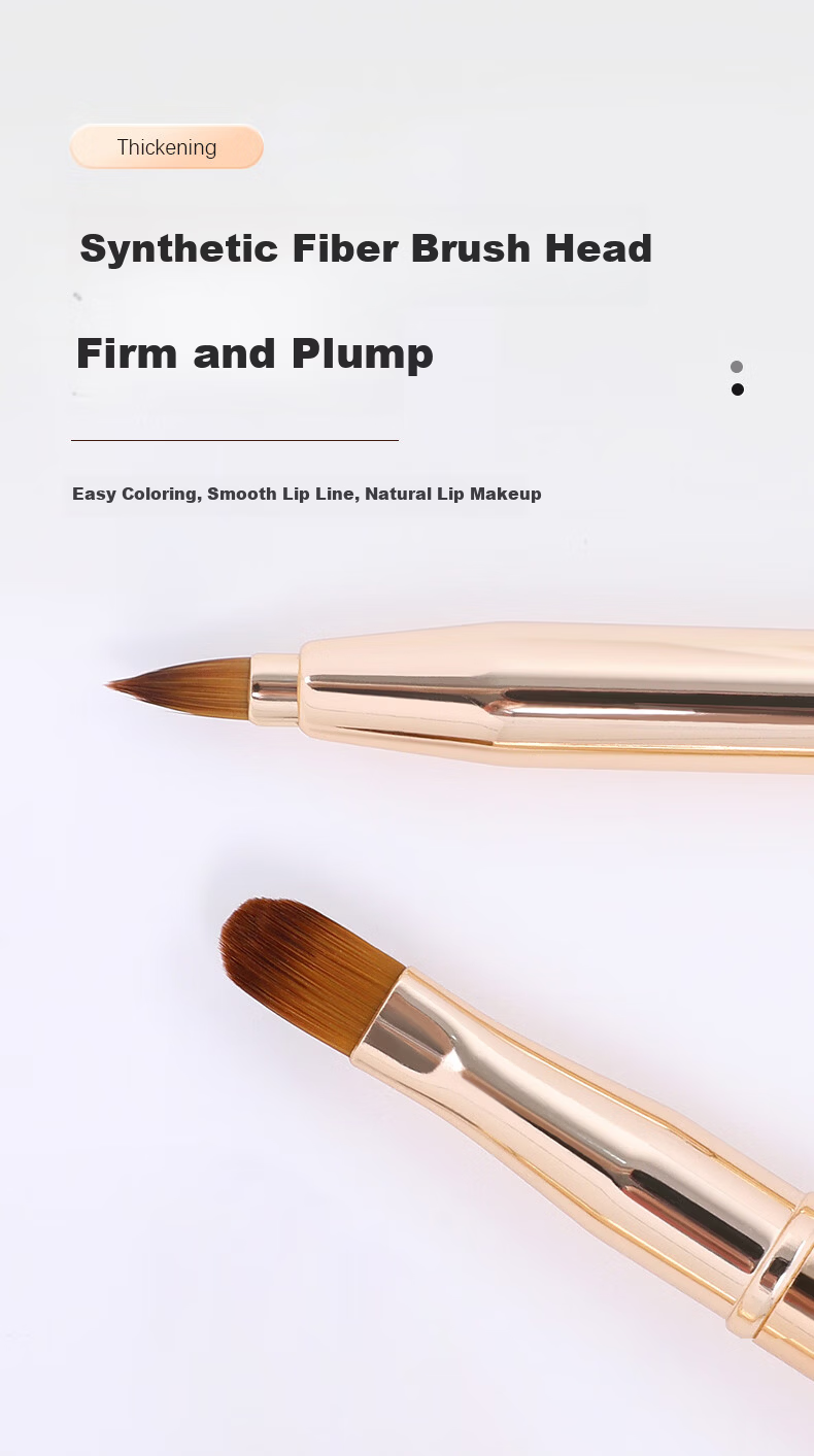 Chense Double-Ended Retractable Lip Brush (Gold) Portable Lip Liner and Concealer Brush with Cap 10