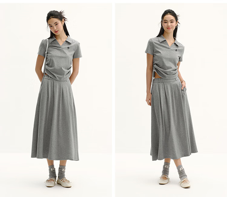 Semir Summer Women's Cotton Polo Shirt and Skirt Set 2026 Commuter Two-Piece Outfit 101326117008 4