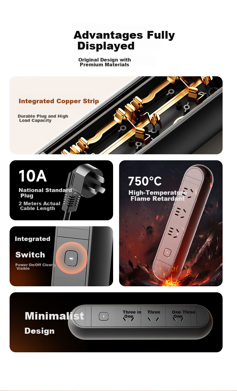 Lianggong Desk Clamp Socket Desktop Embedded Liftable Retractable Multifunctional Home Gaming Computer Office Desk Invisible Power Strip 3-Socket Outlet 1