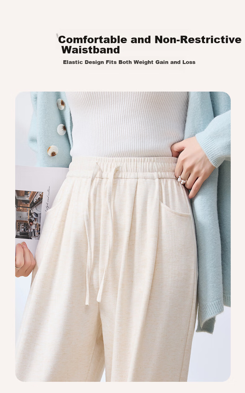 Langsha Soft Glutinous Rice Pants Women Autumn High Waist Straight Casual Floor-Length Loose Lazy Yamamoto Sports Pants 7