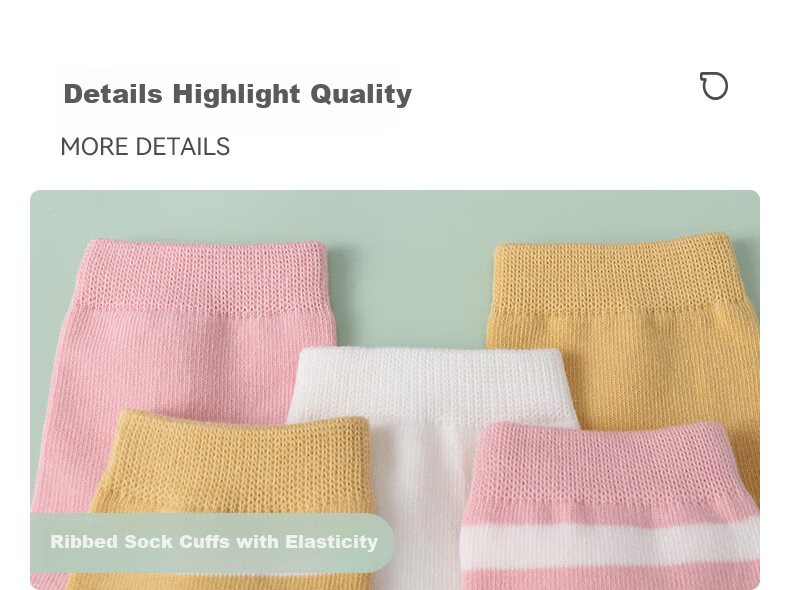 Hodo Children's Socks Unisex Kids Four Seasons Mid-Calf Cotton Socks High Elastic Breathable Striped Student Socks W5005 Set 7 Size 20-22 10