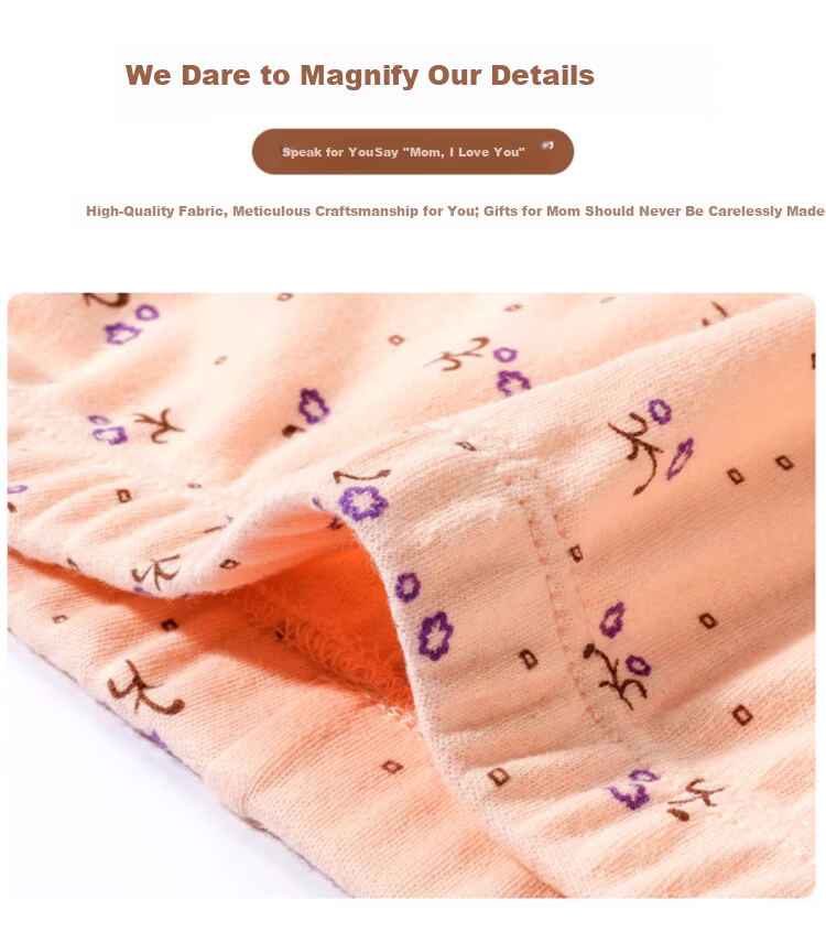 Caiyue Women's Thermal Cotton Long Johns 100% Pure Cotton Plus Size Loose Fit Antibacterial Warm Pants for Middle-aged and Elderly Mothers 10A 12
