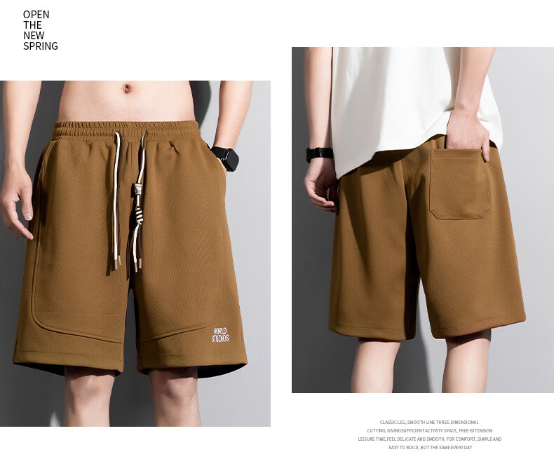 Jeanswest Men's Outdoor Sports Shorts Summer Casual Five-Point Loose Straight-Leg Plus Size Pants Father's Day Gift 13